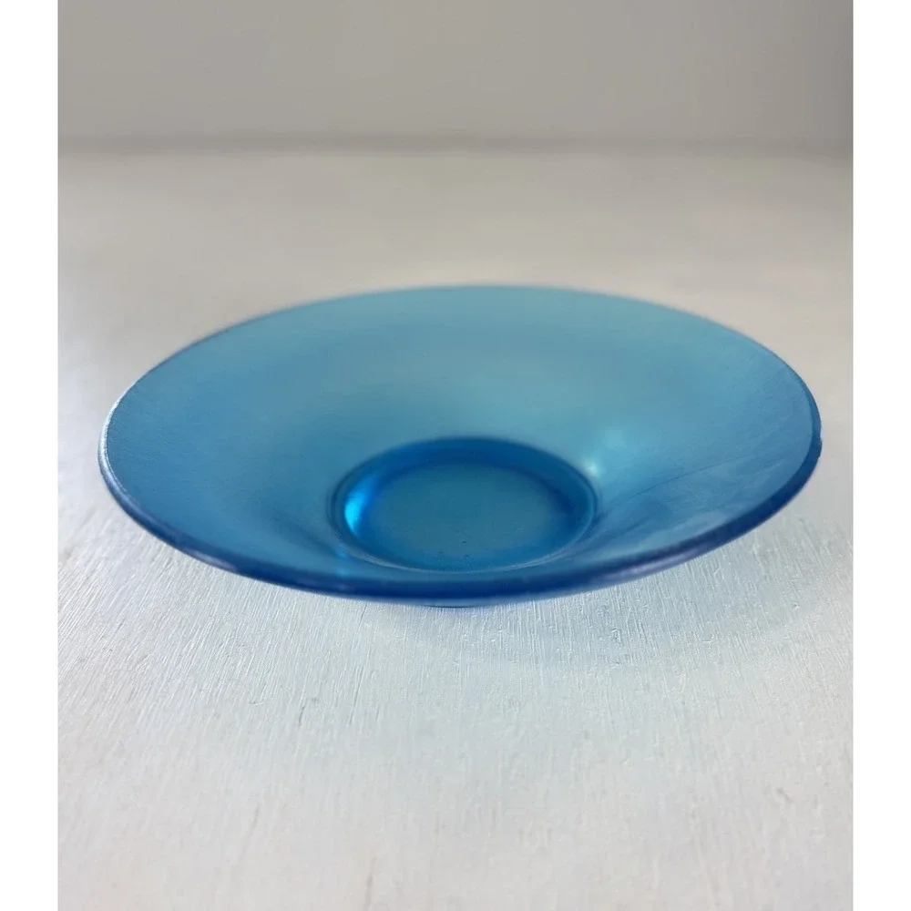 1920s NORTHWOOD Celeste Blue iridescence Stretch Glass Flared Bowl 9.75 inches